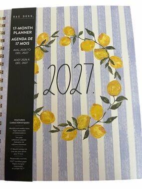 Rae Dunn 2027 Lemon Wreath 17-Month Planner